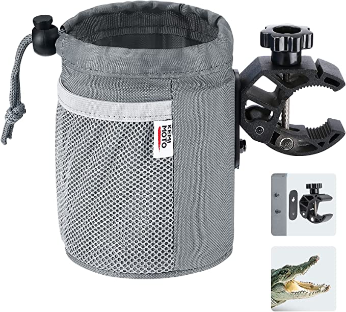 Motorcycle Cup Holder, Oxford Fabric Motorcycle Drink Holder with 0.6"-1.75" Alligator Clamp